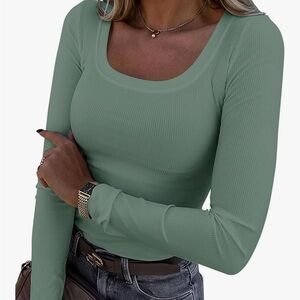 Elegant Sage Long Sleeve Top
